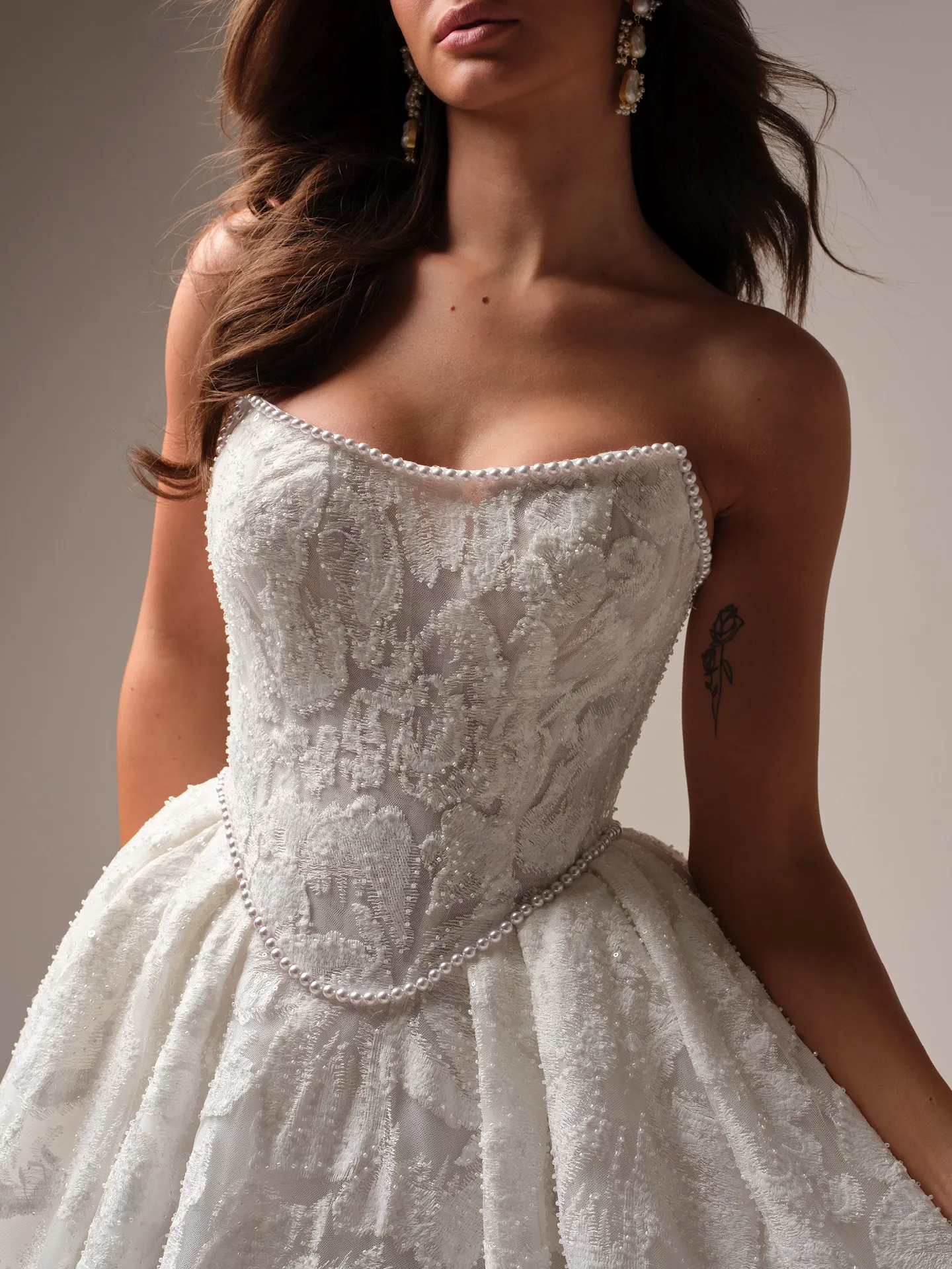 Sottero and Midgley January ballgown wedding dress side view with voluminous skirt