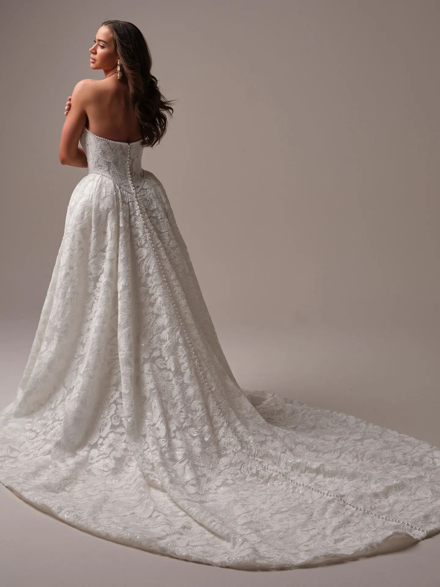 Sottero and Midgley January ballgown wedding dress side view with full skirt structure