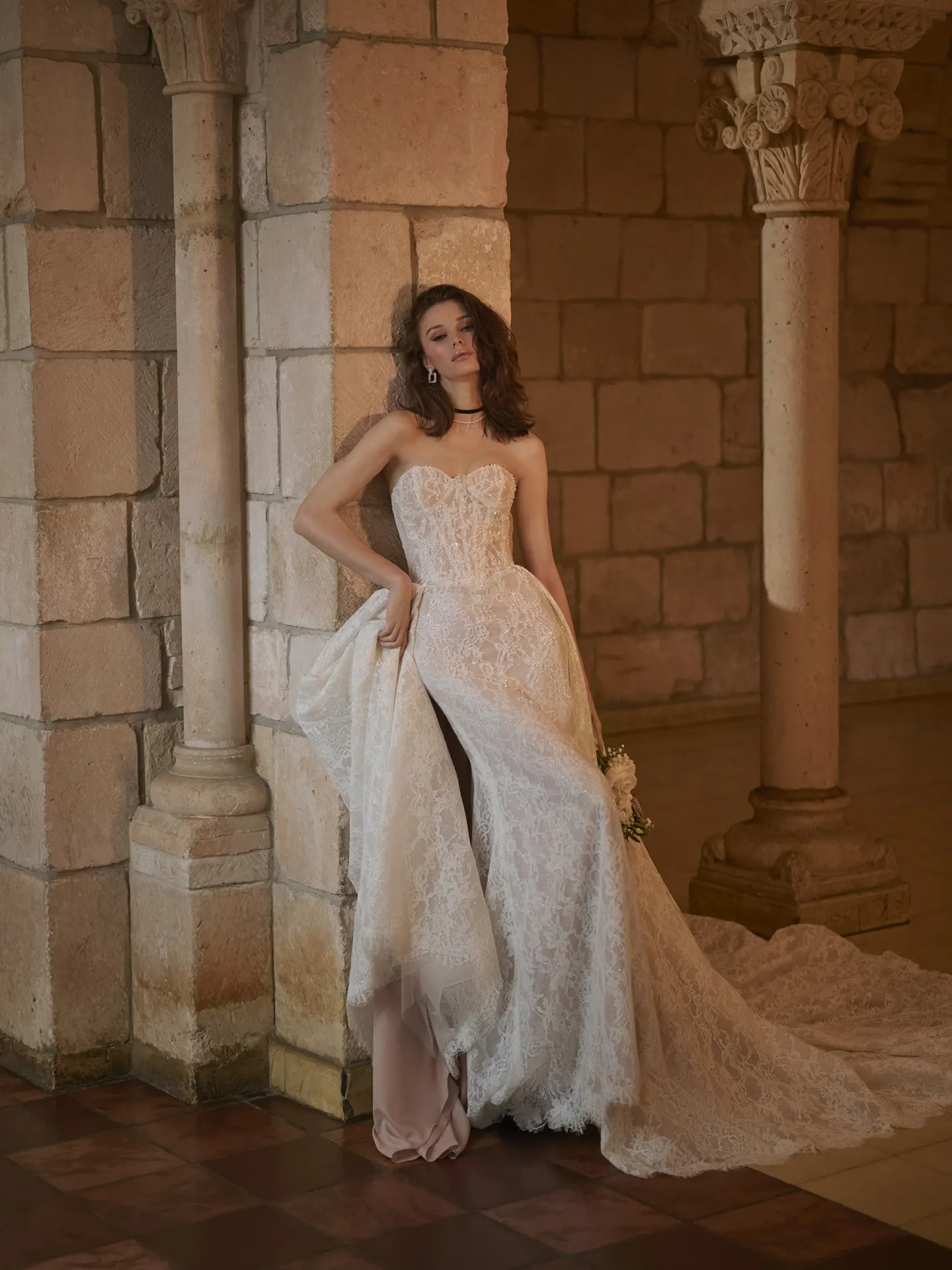 Sottero and Midgley Jovienne sheath wedding dress back view with narrow train