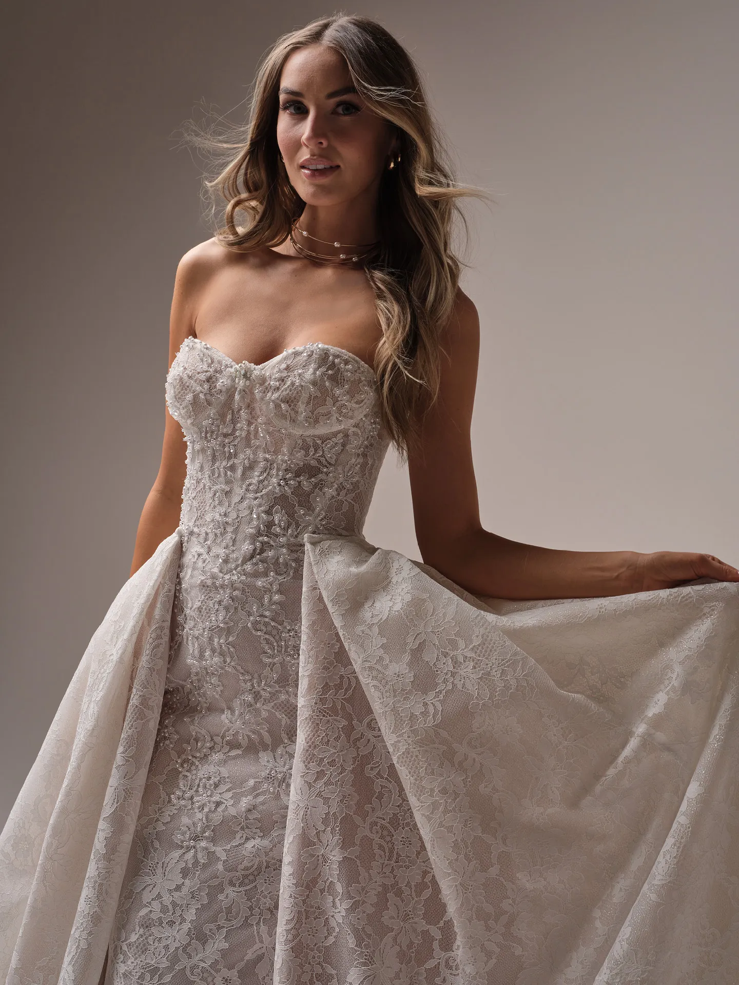 Sottero and Midgley Jovienne front view lace mermaid wedding dress