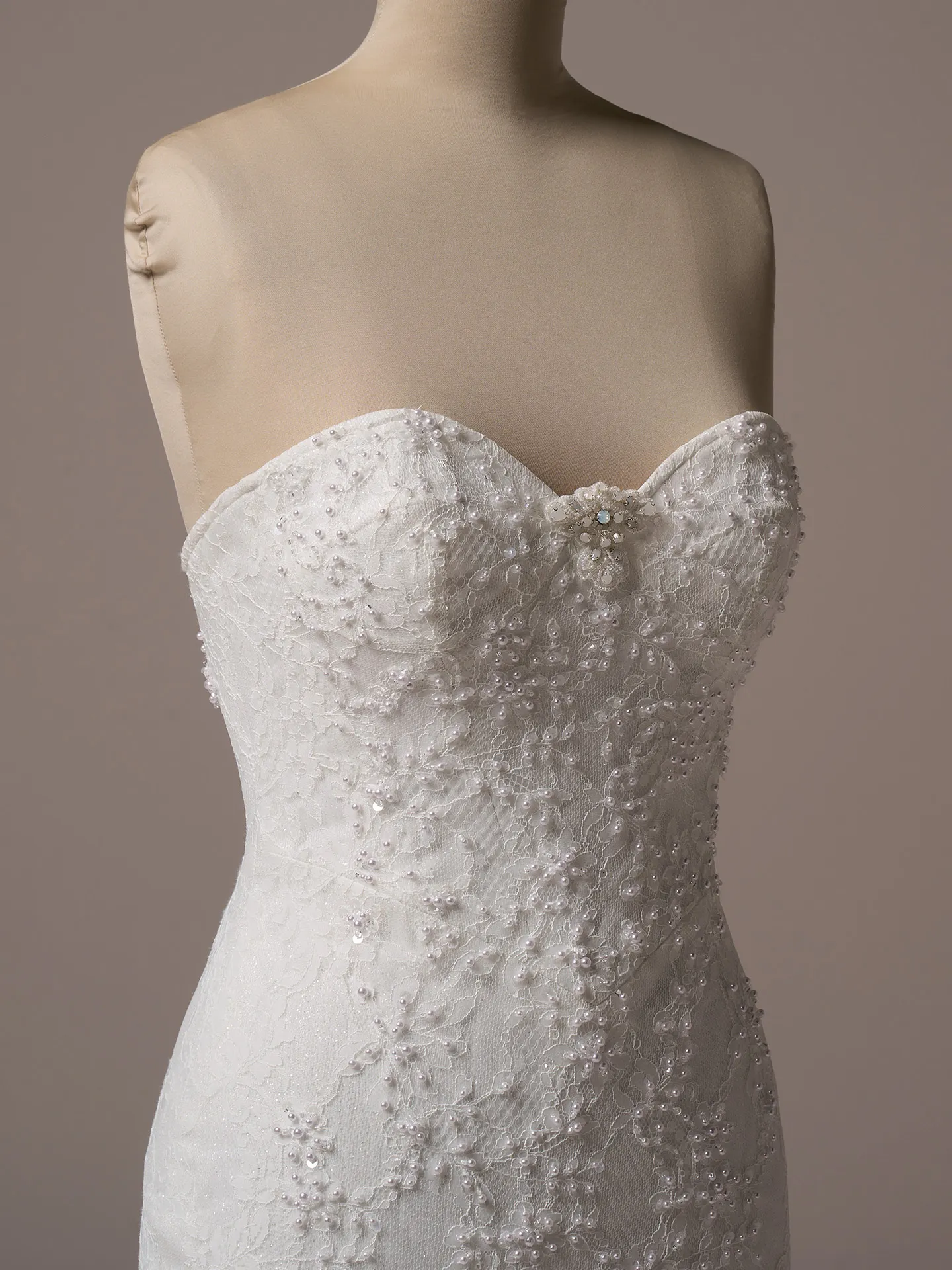 Sottero and Midgley Jovienne front view lace mermaid bridal dress with bead details