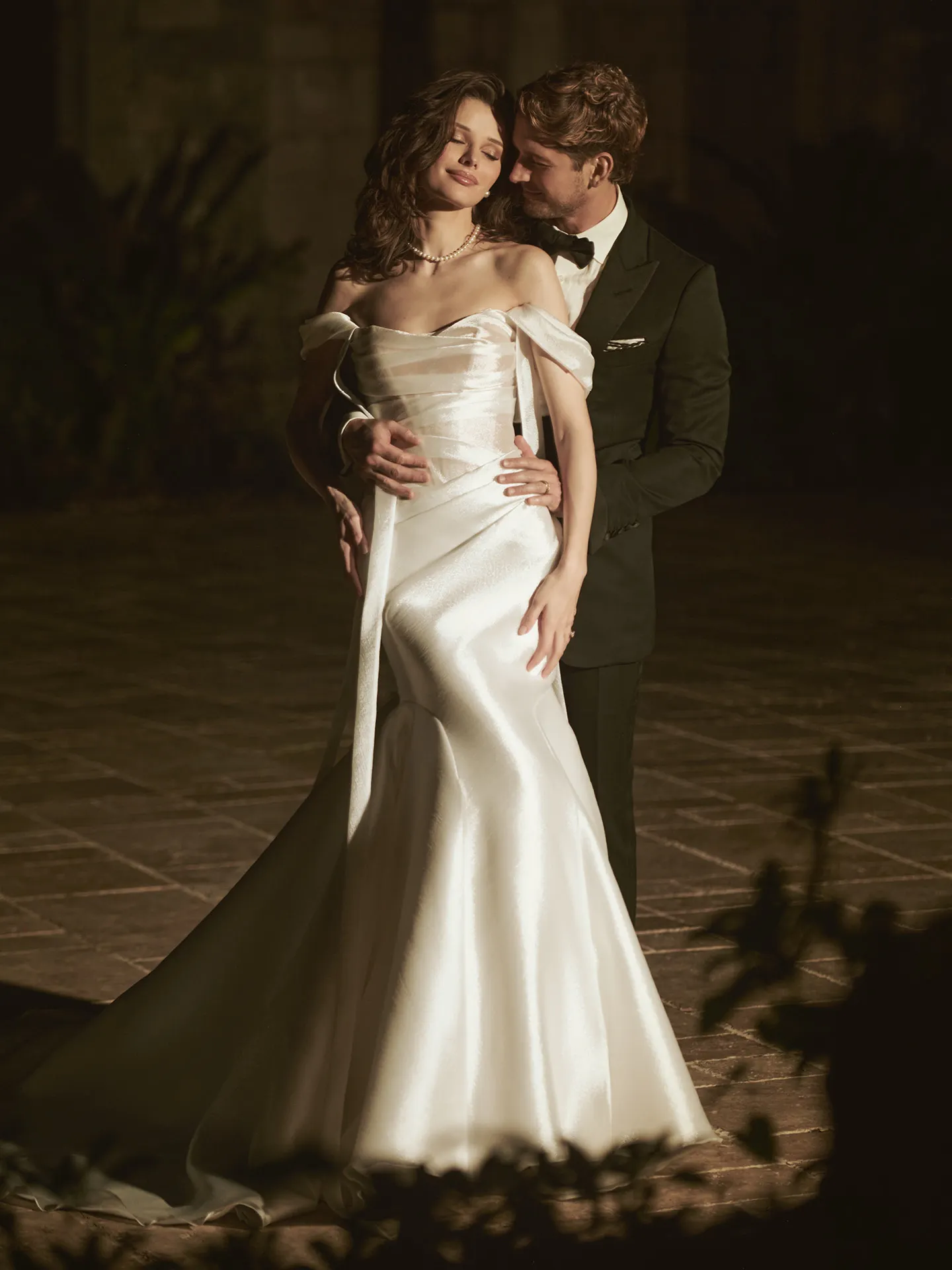 Sottero and Midgley Lagos front view elegant off-shoulder mermaid wedding dress