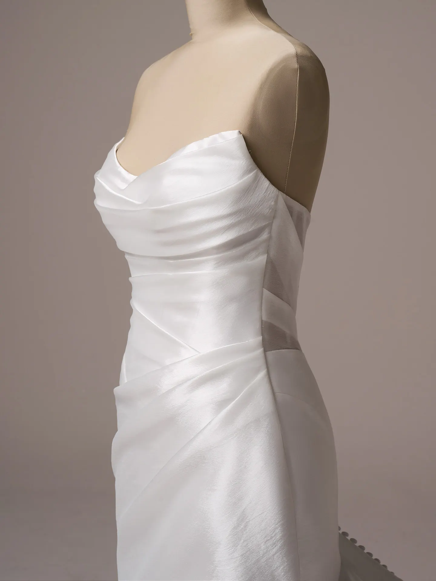 Sottero and Midgley Lagos side view, organza asymmetrical mermaid wedding dress