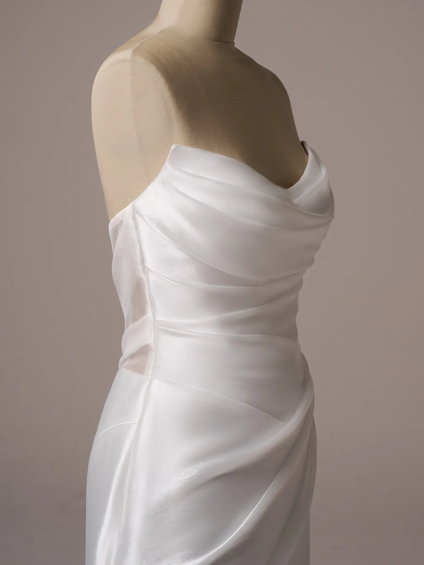 Sottero and Midgley Lagos side view, organza asymmetrical mermaid wedding dress