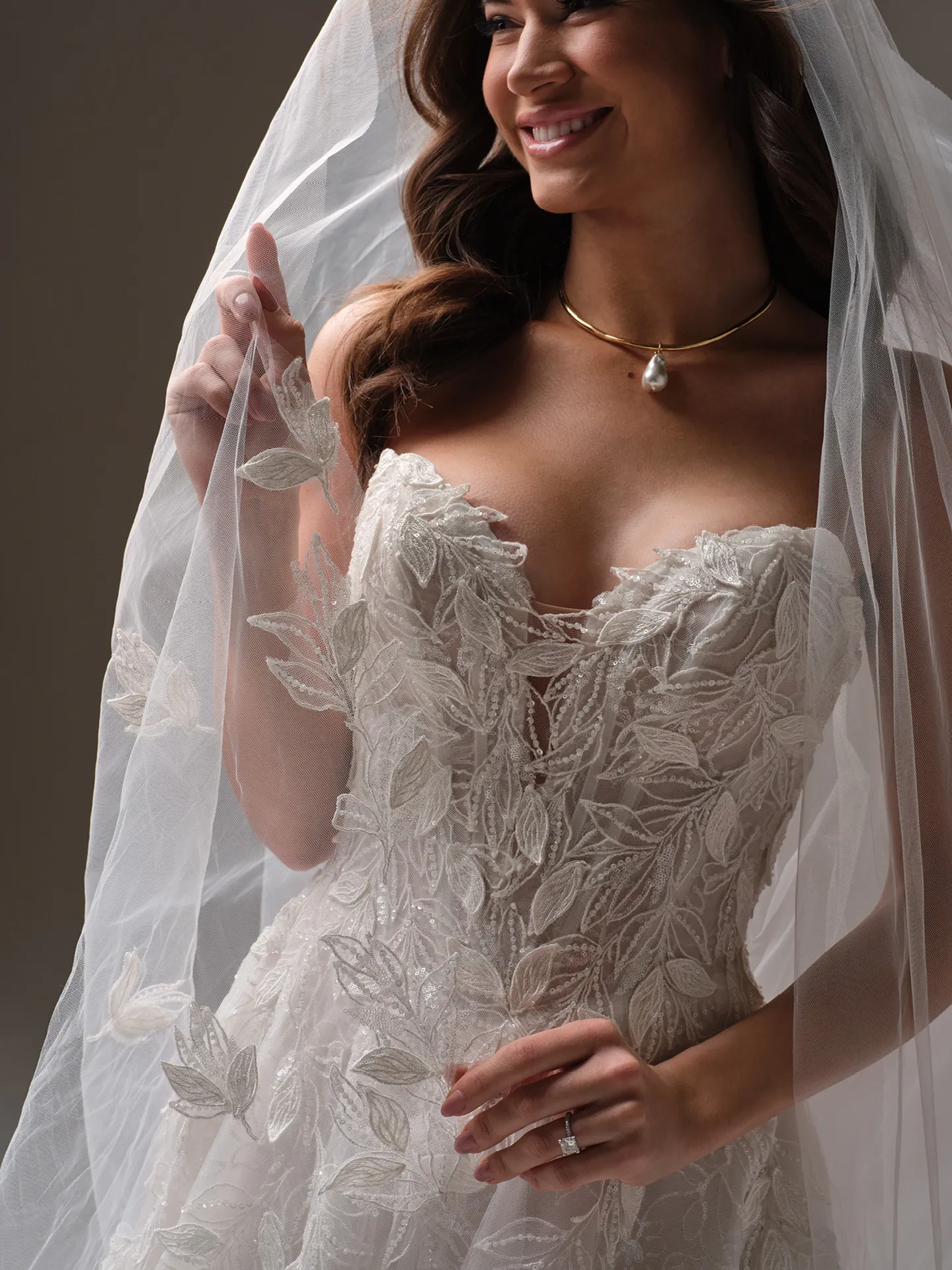 Sottero and Midgley Maritza floral A-line gown front view
