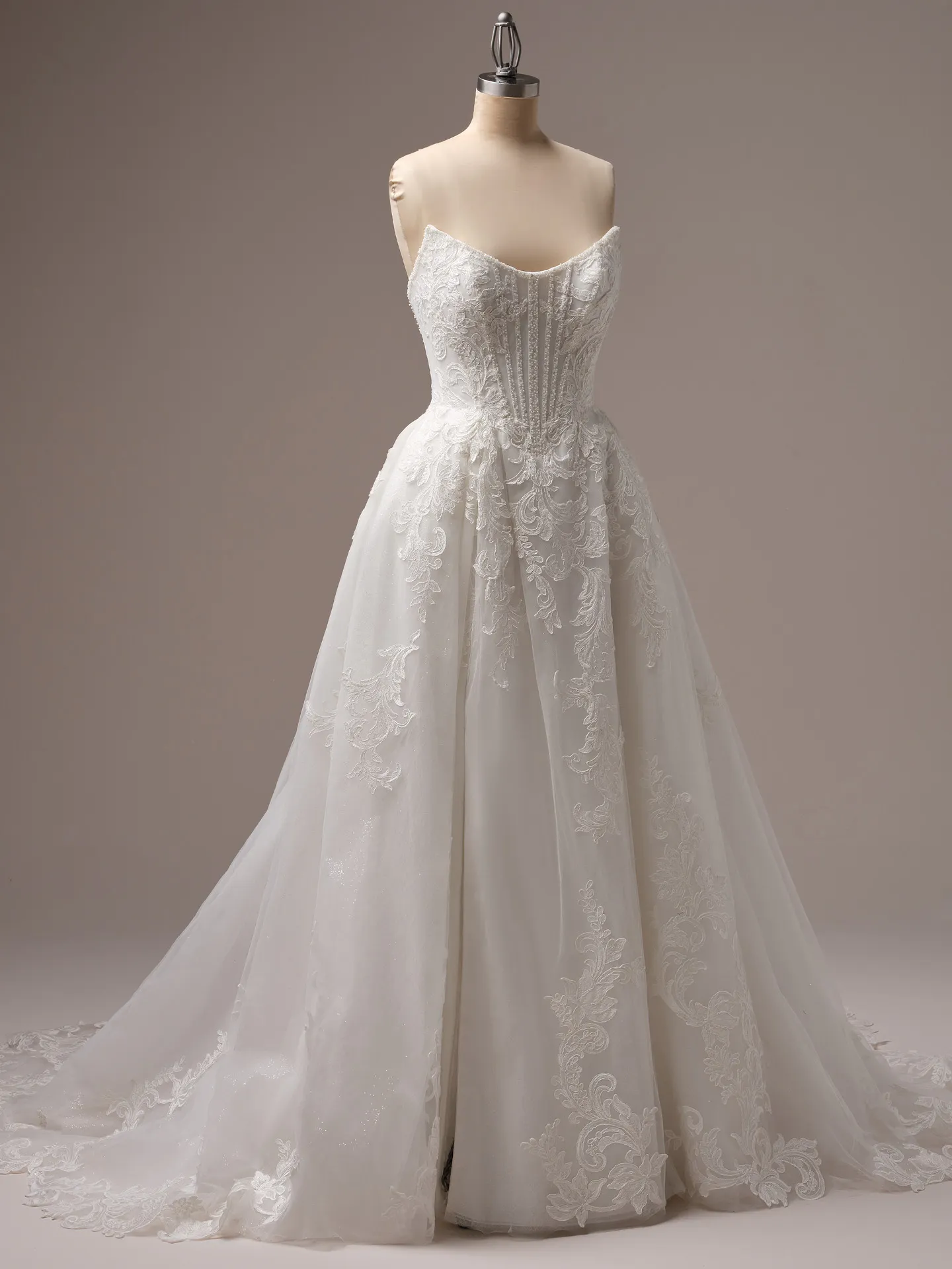 Sottero and Midgley Parker A-line bridal gown front view.