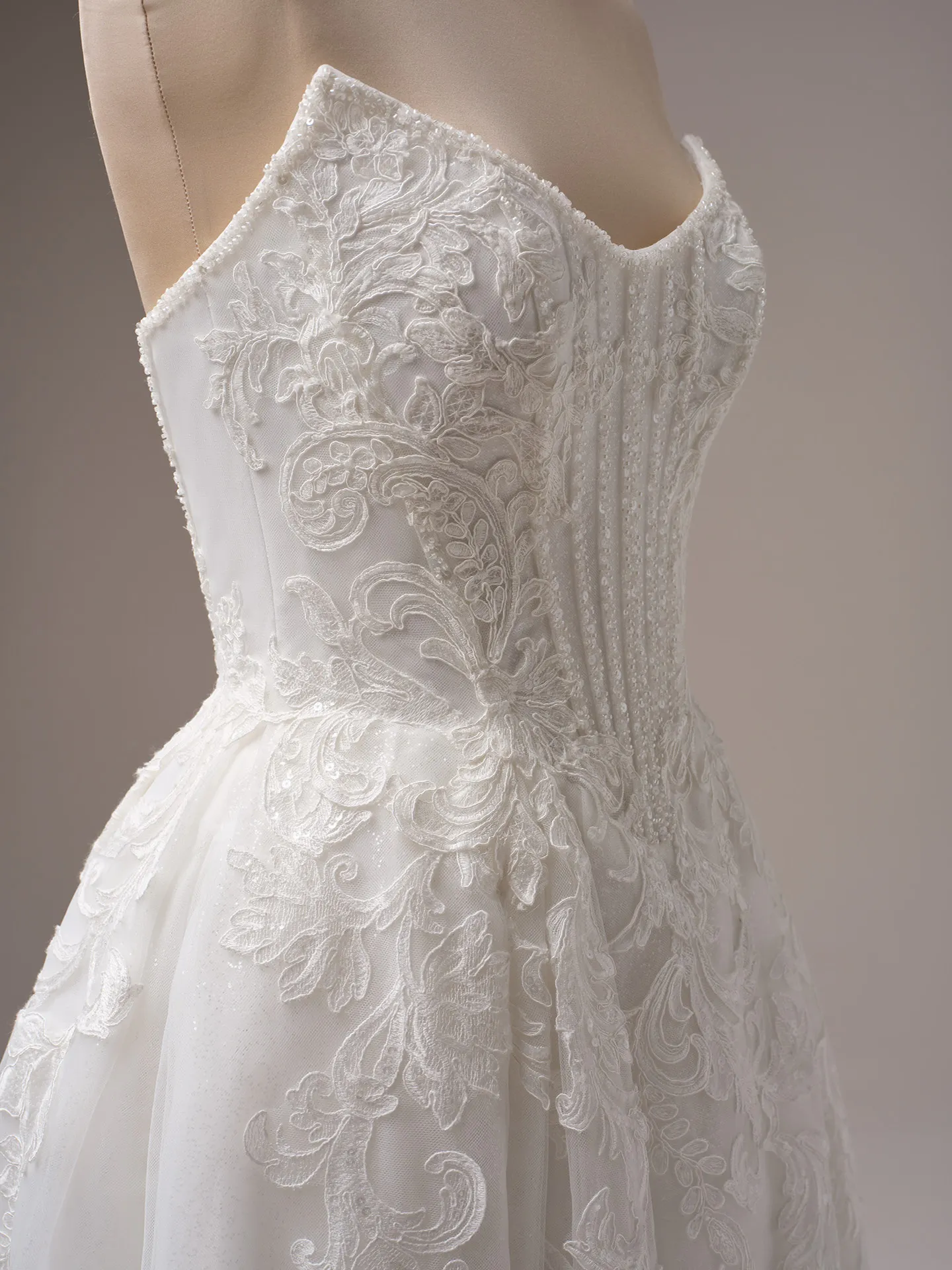 Sottero and Midgley Parker side view lace detailed A-line bridal gown