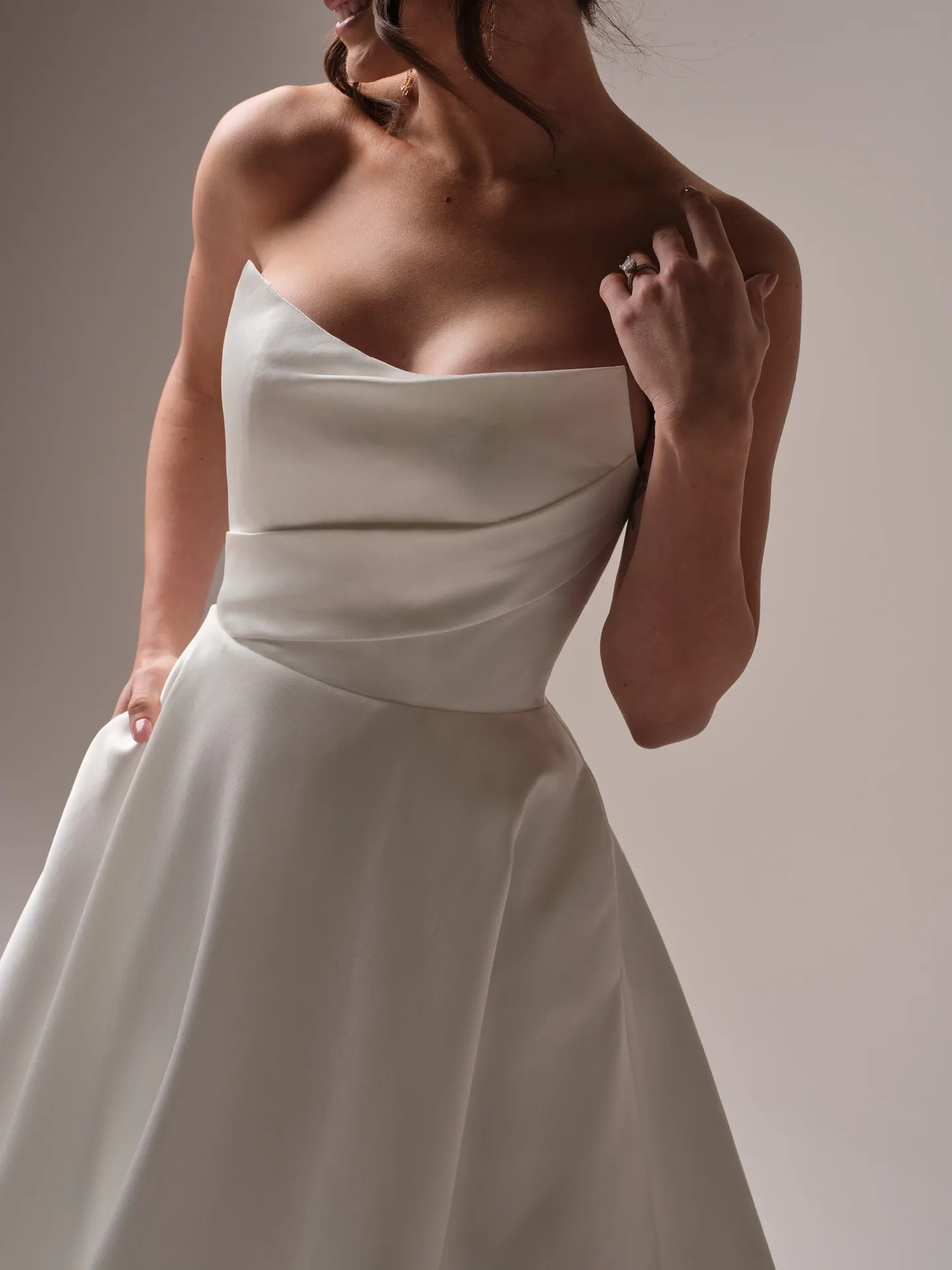 Sottero and Midgley Radiance front view A-line satin wedding dress