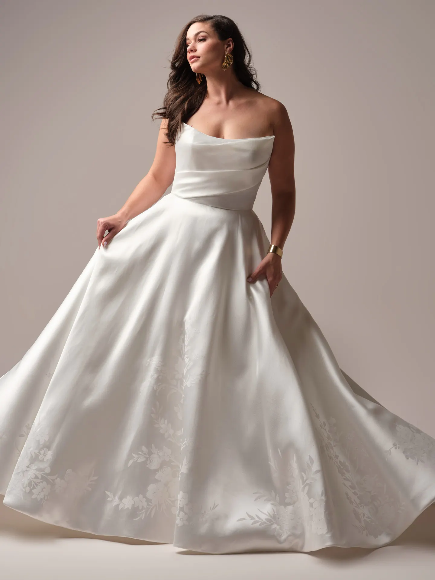 Sottero and Midgley Radiance A-line front view with floral details