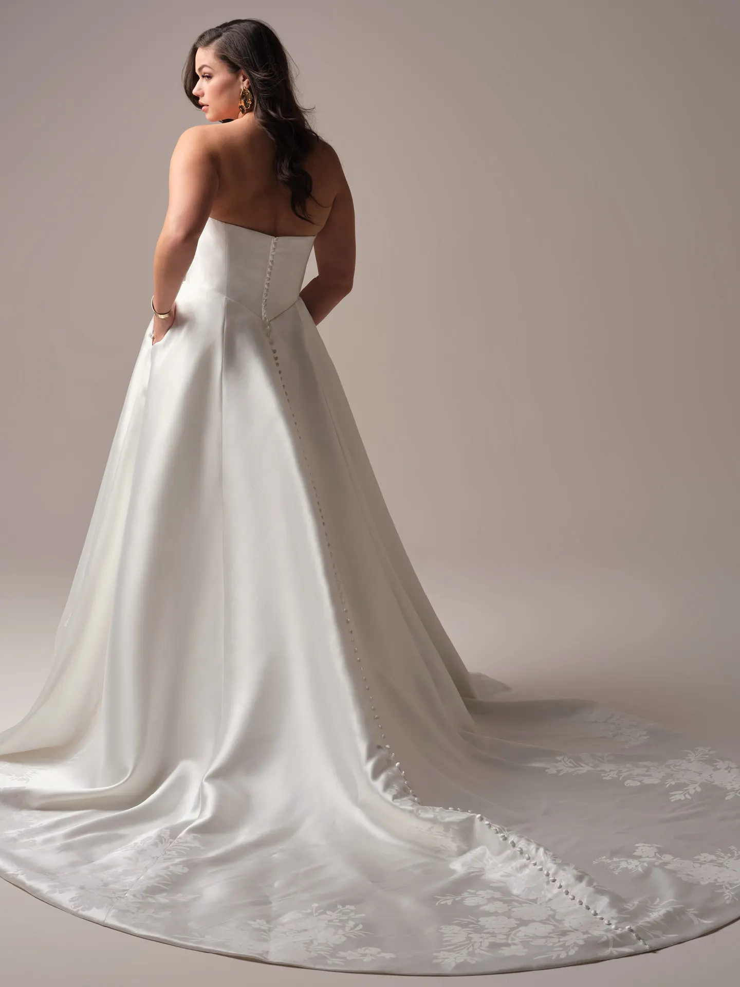 Sottero and Midgley Radiance back view A-line wedding dress with train