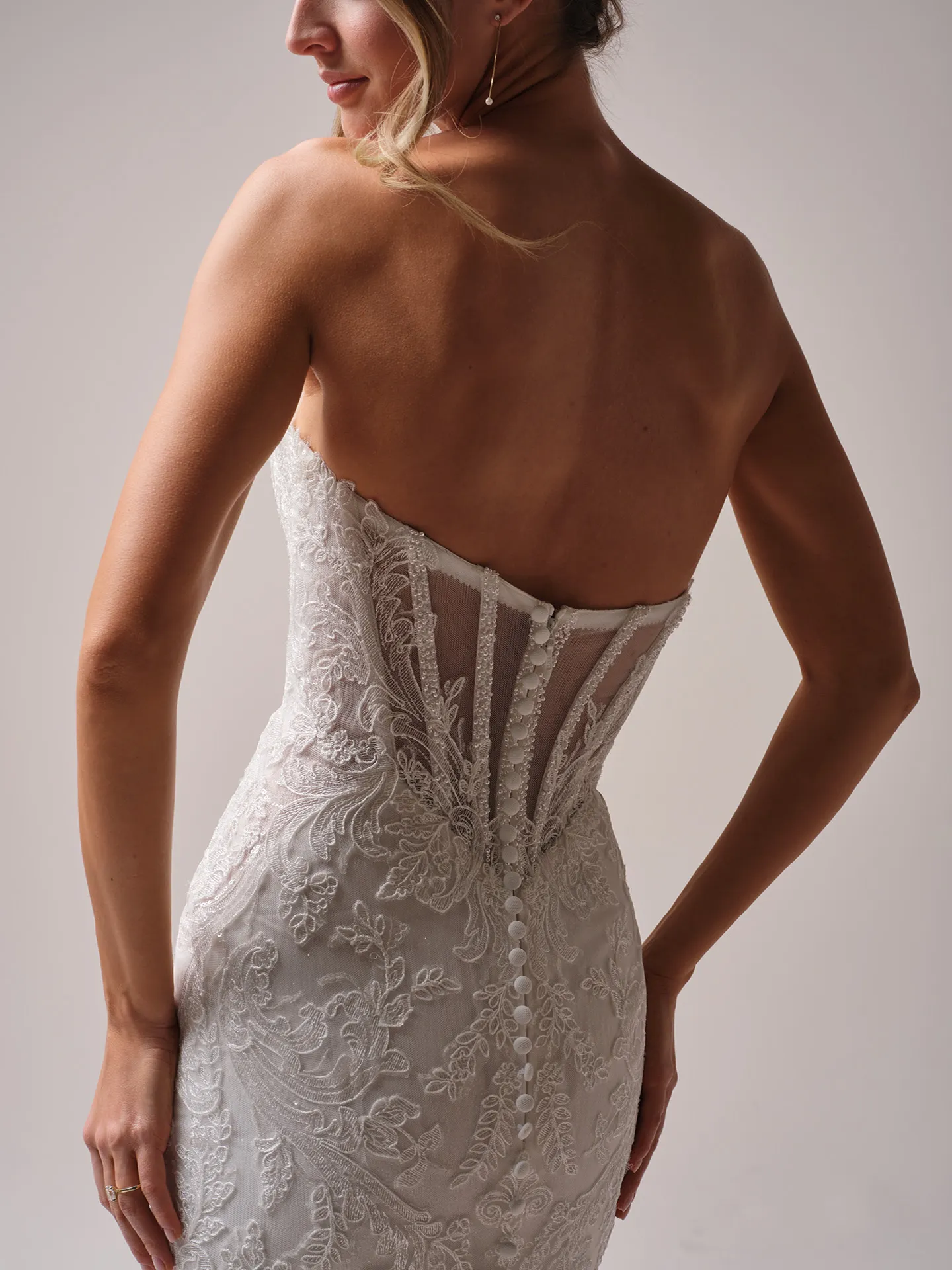 Sottero and Midgley Zareen back view lace mermaid bridal dress