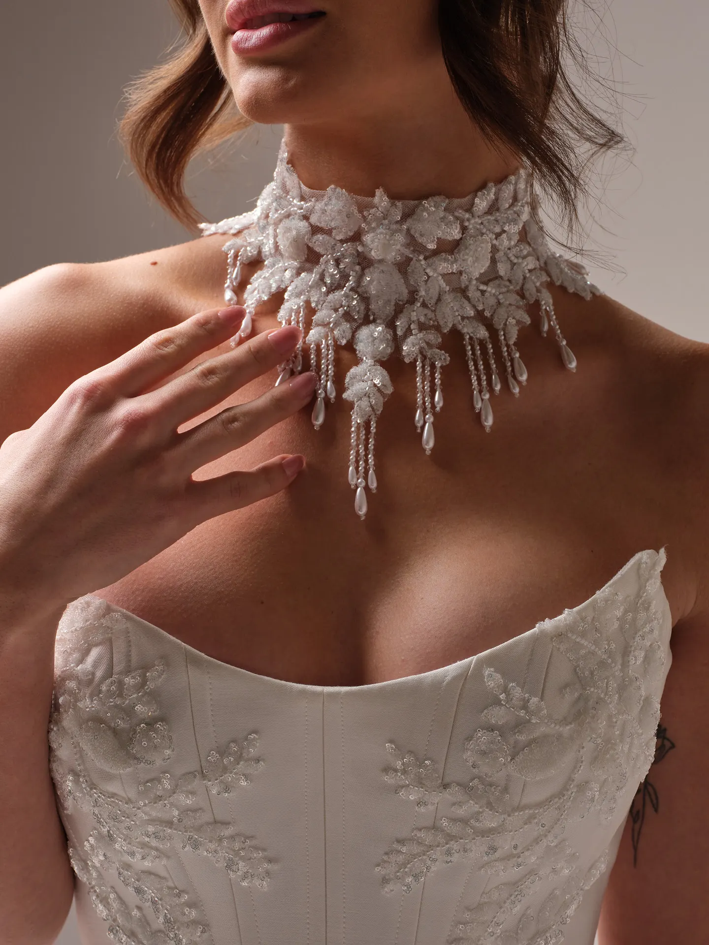 Sottero and Midgley Amadora choker lace choker side view