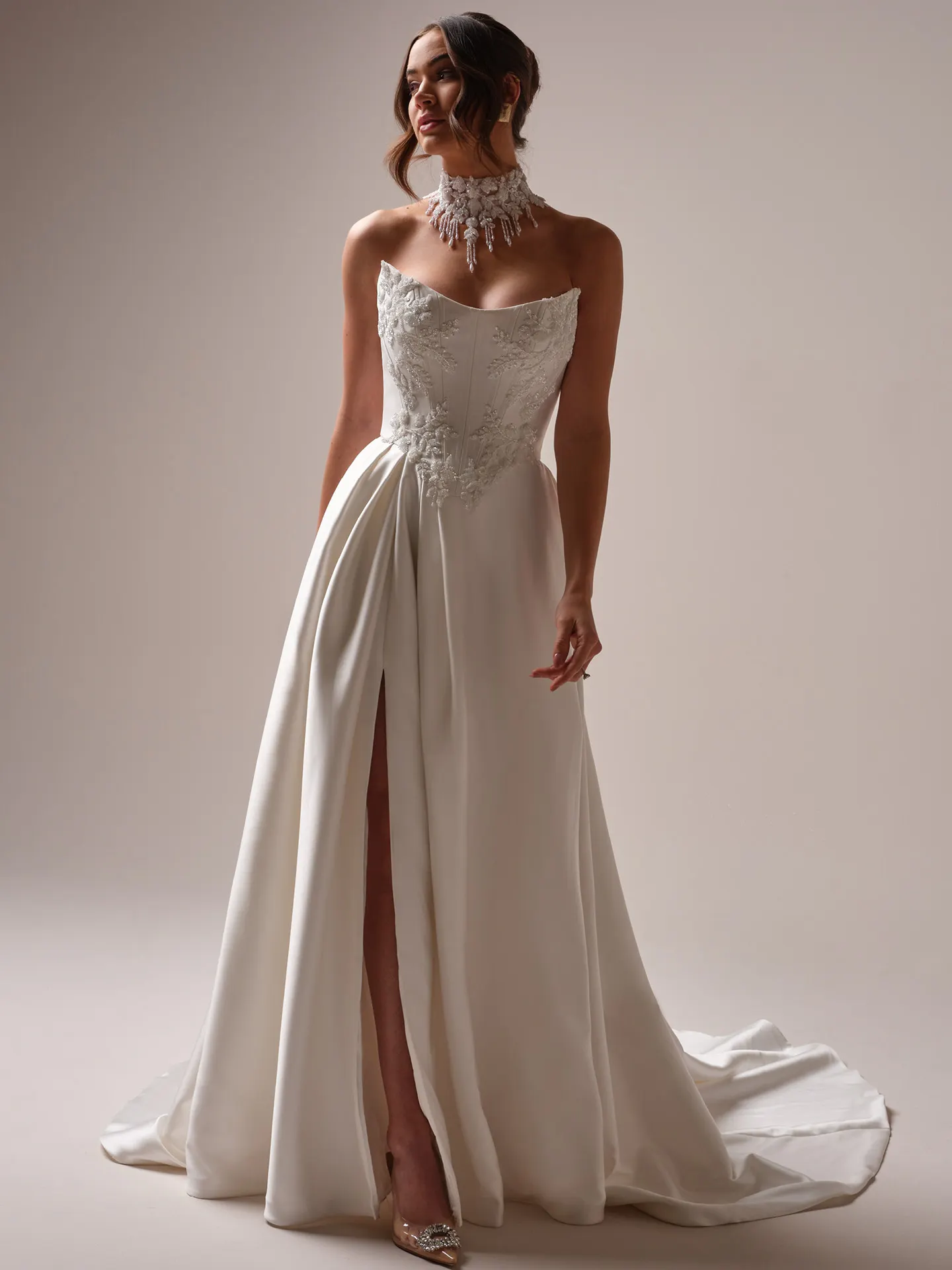 Sottero and Midgley Amadora choker lace choker front detail