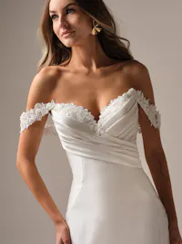 Feminine off-the-shoulder illusion lace cap-sleeves