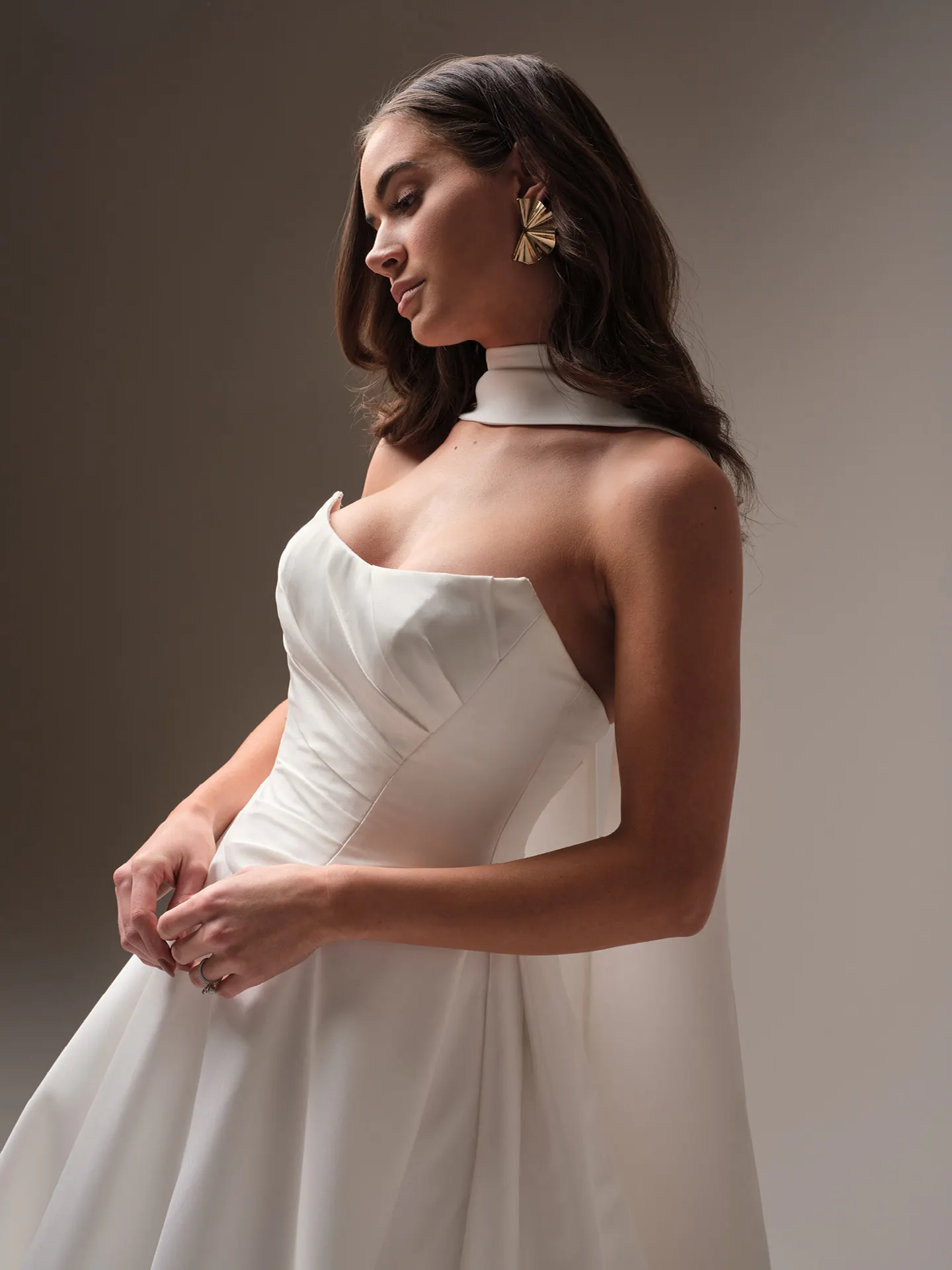 Sottero and Midgley Donovan shoulder wrap soft tulle shoulder wrap accessory detail