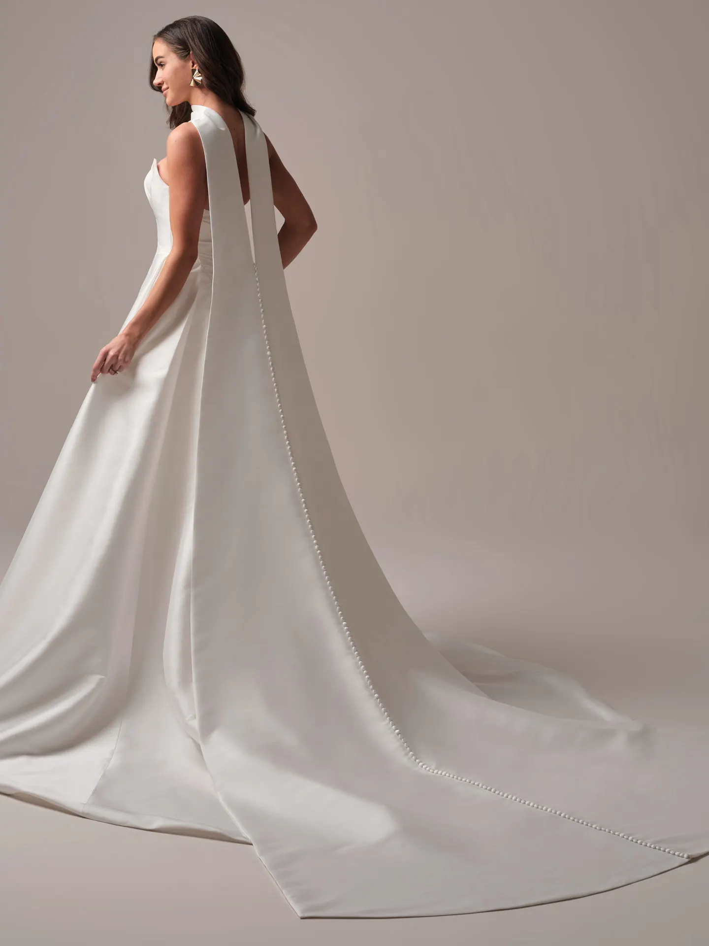 Sottero and Midgley Donovan shoulder wrap sheer tulle shoulder wrap side view