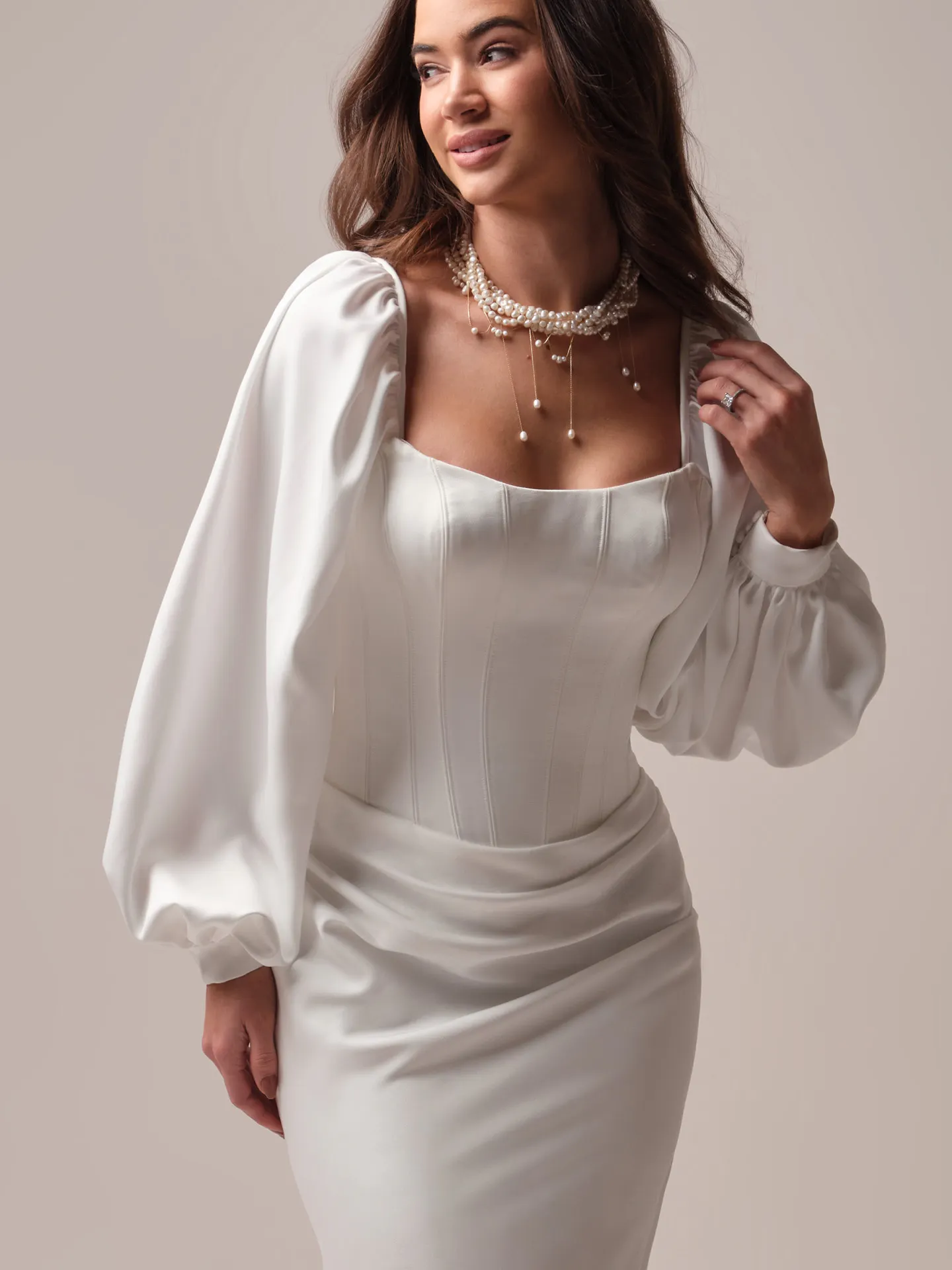 Sottero and Midgley Forsythia sleeves sheer lace detachable sleeve side view