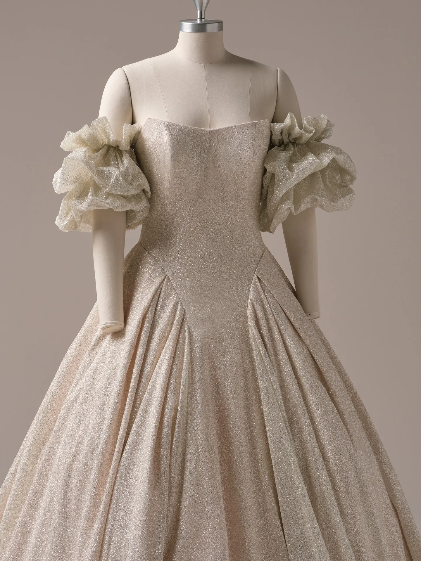 Maggie Sottero Fortune Royale arm bands sheer tulle sleeve side detail