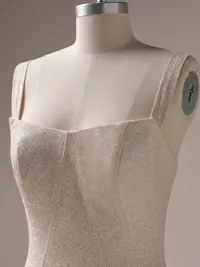 Simple champagne glitter tulle shoulder straps