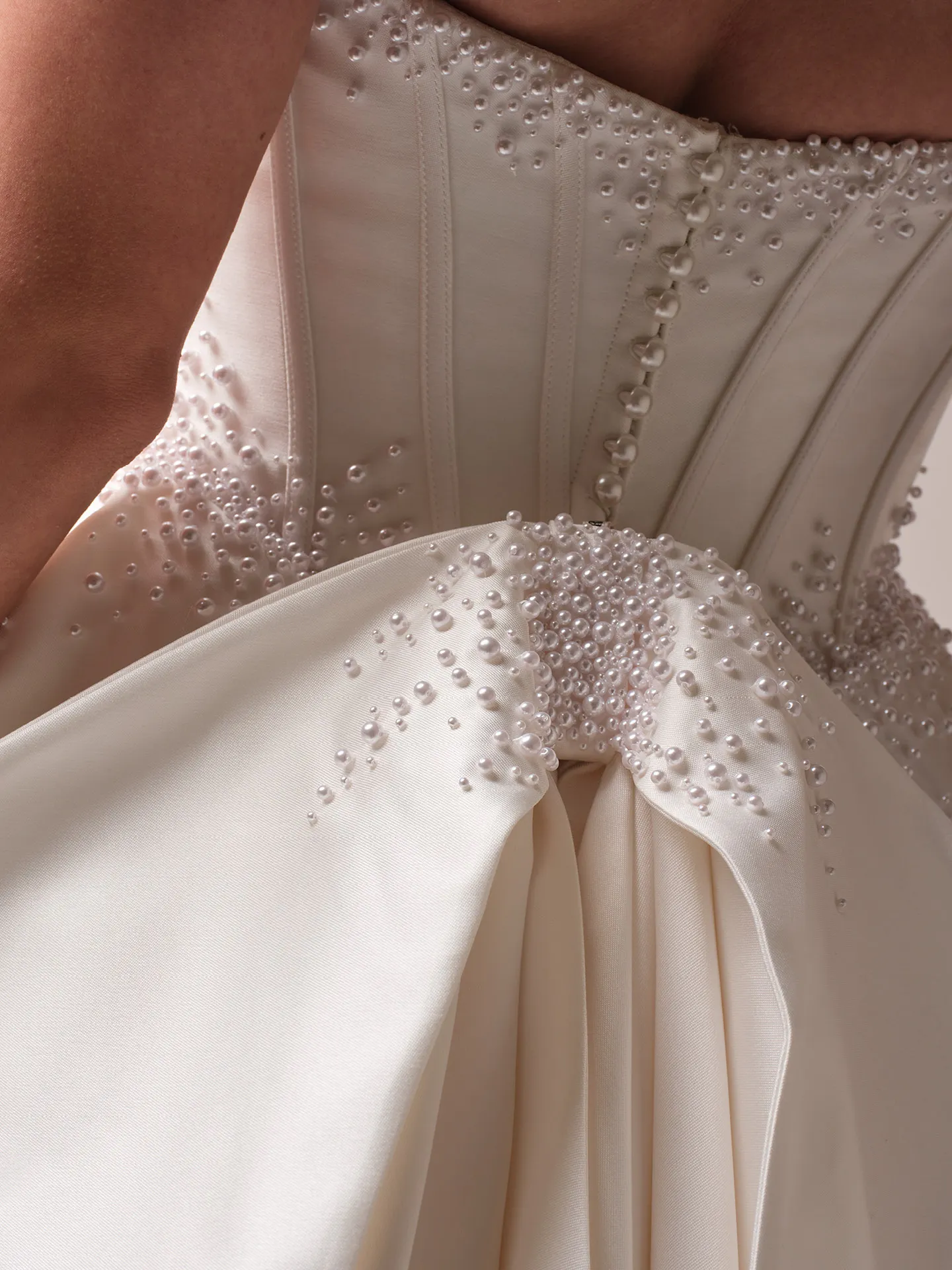 Maggie Sottero Juneau bow large tulle bow rear detail