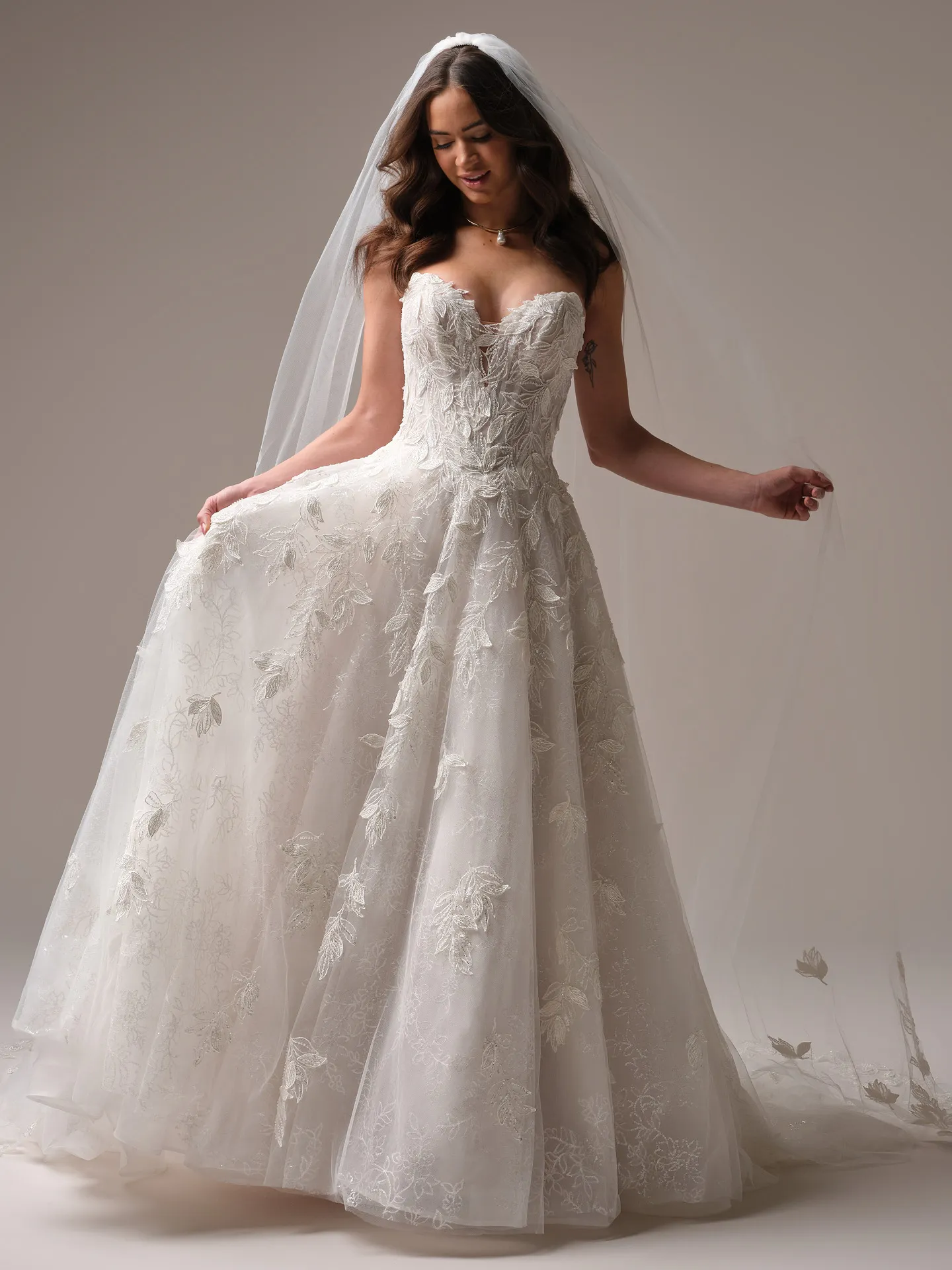 Sottero and Midgley Maritza cathedral veil front view