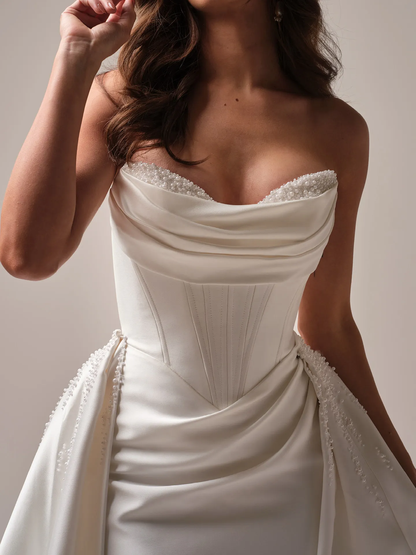 Maggie Sottero Melissa train detachable train with lace edge detail