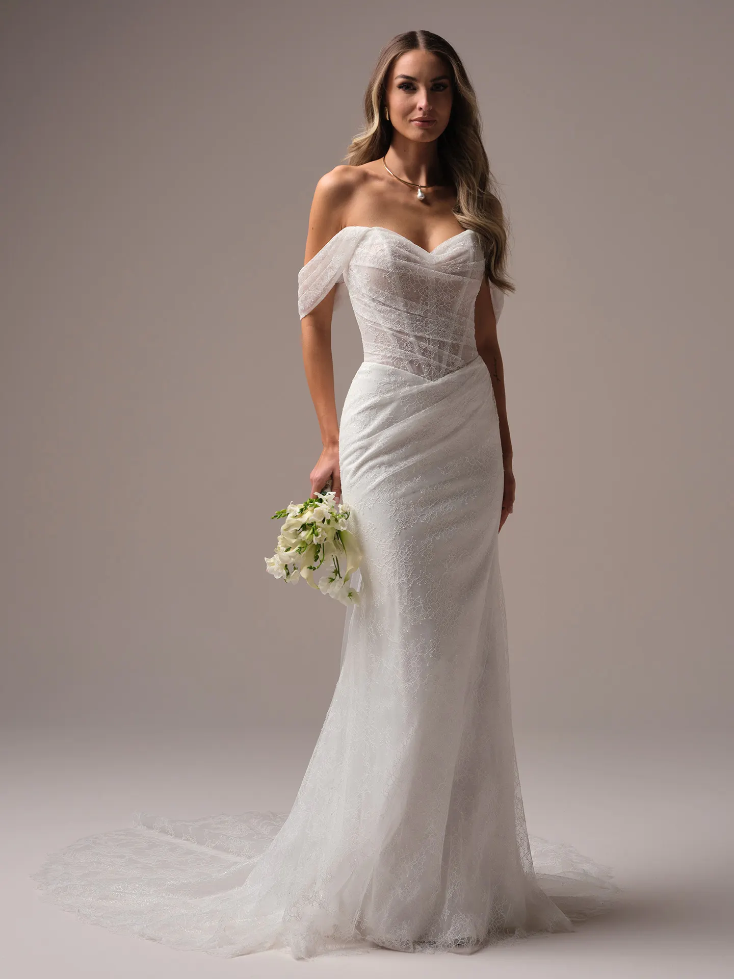 Maggie Sottero Sasha sleeves lace detachable sleeve side view