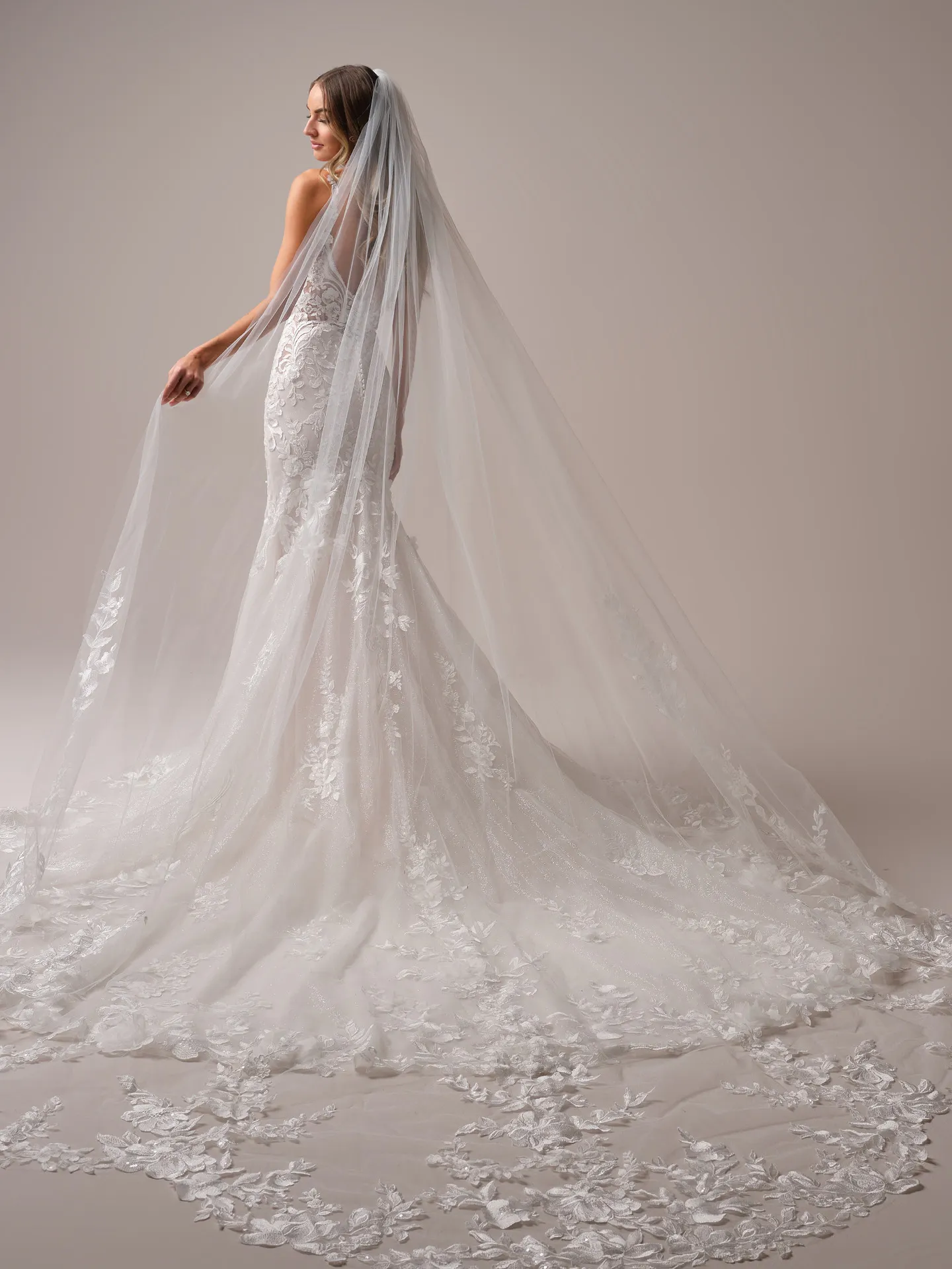 Maggie Sottero Sonoma veil long tulle veil back view
