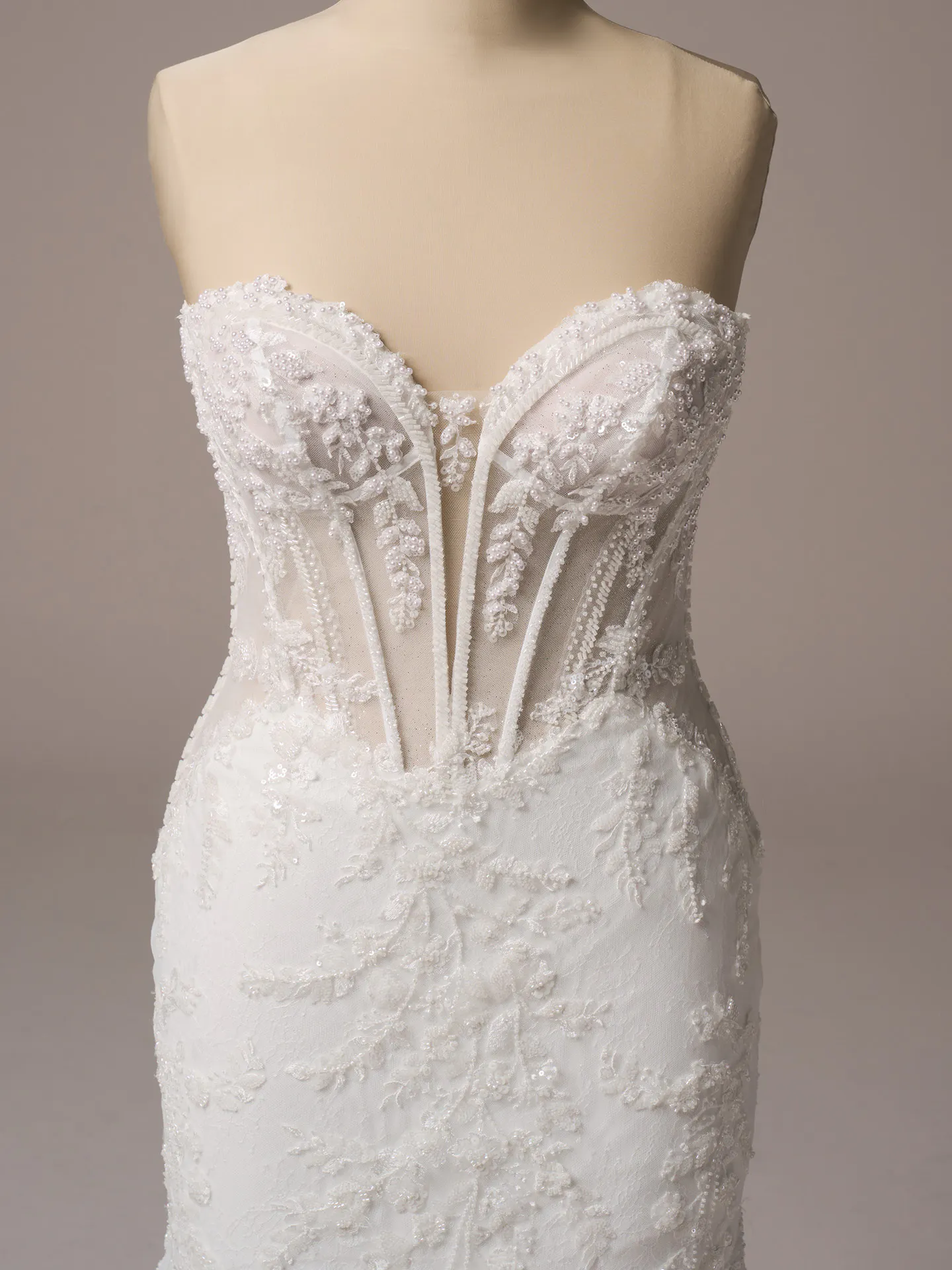 Maggie Sottero Benjie Royale front view mermaid wedding dress with beaded bodice