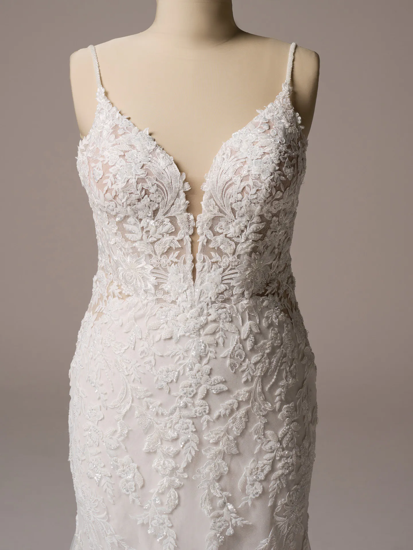 Bianca beaded fit-and-flare gown front view Maggie Sottero