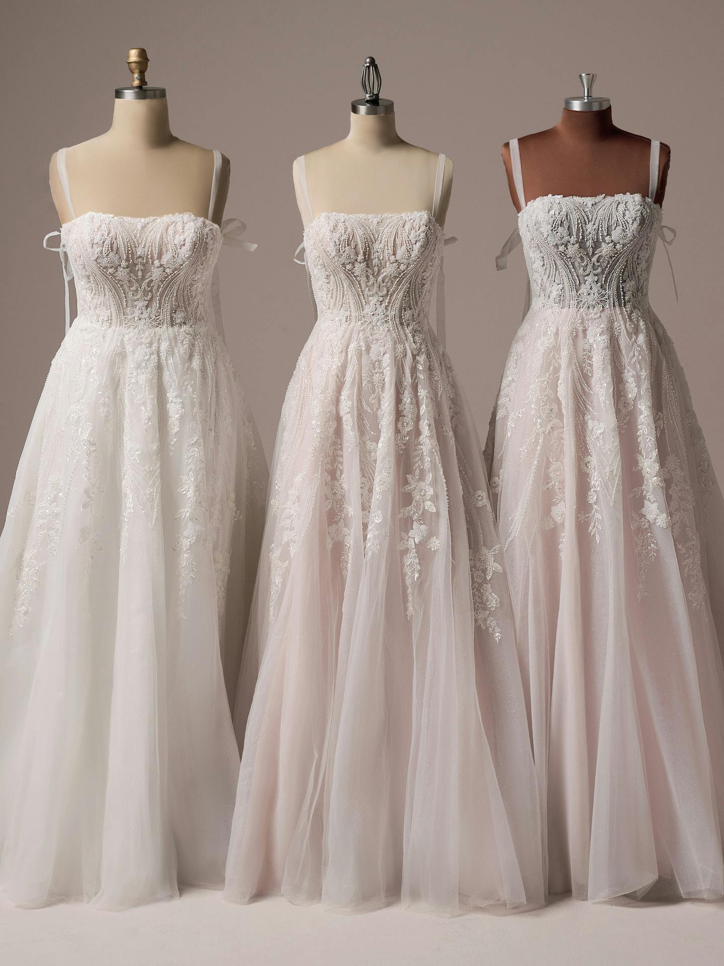 yorkoanagoページ Angie Square Neck Beaded A-line Wedding Gown | Rebecca Ingram