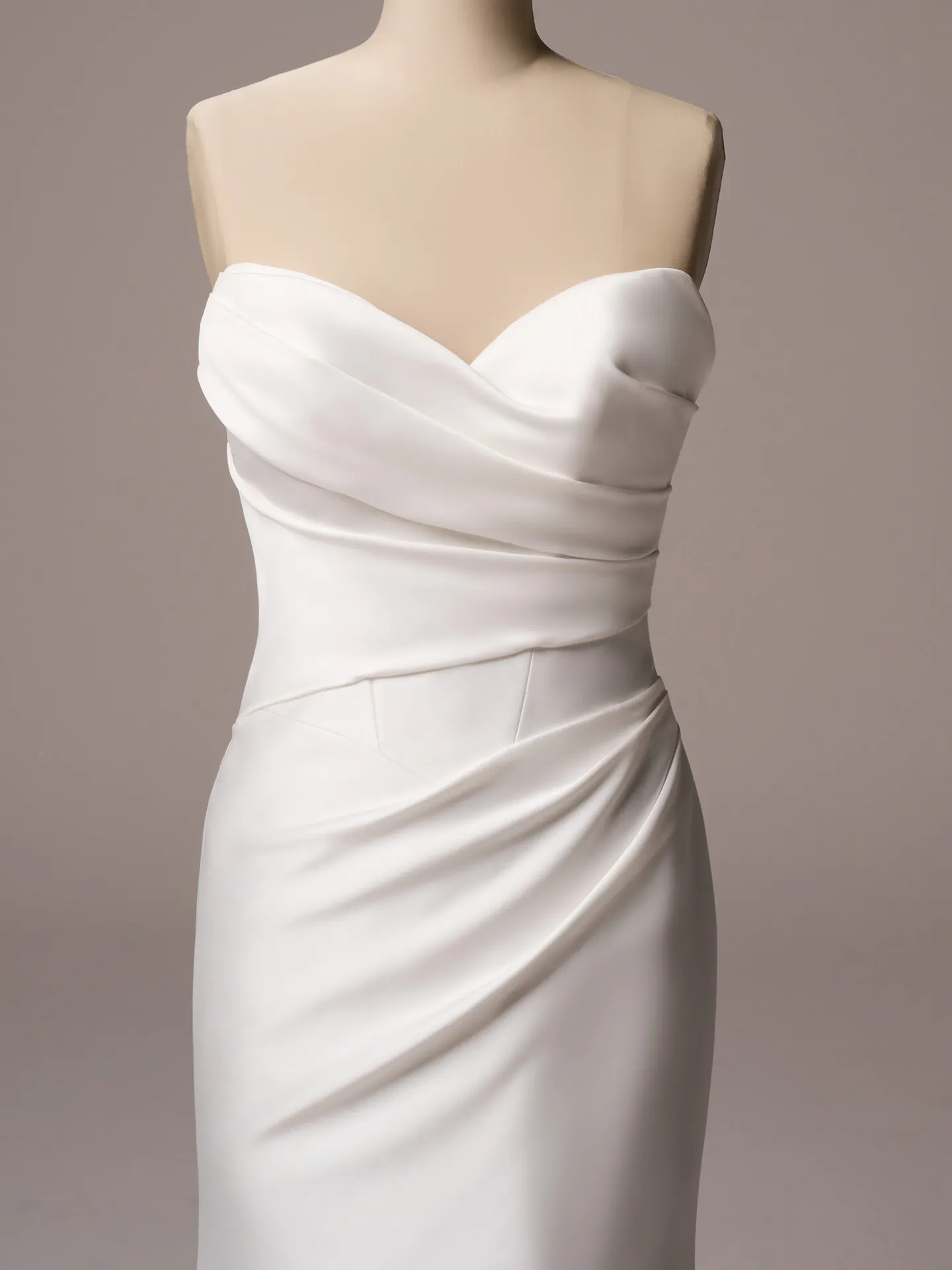 Sottero and Midgley Giselle Lane sheath wedding dress front view in ivory tone fitted silhouette