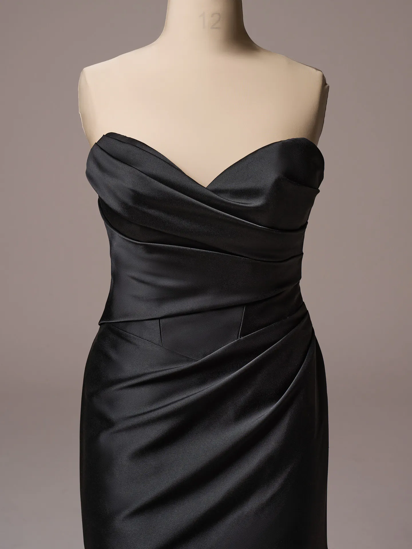 Sottero and Midgley Giselle Lane sheath wedding dress front view in black fitted silhouette