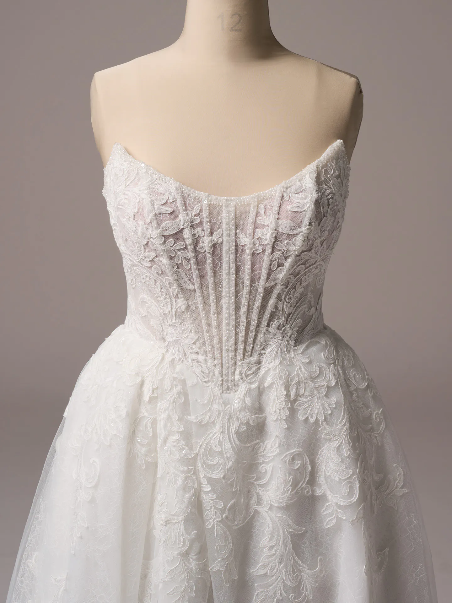 Sottero and Midgley Parker front view lace bodice A-line wedding dress