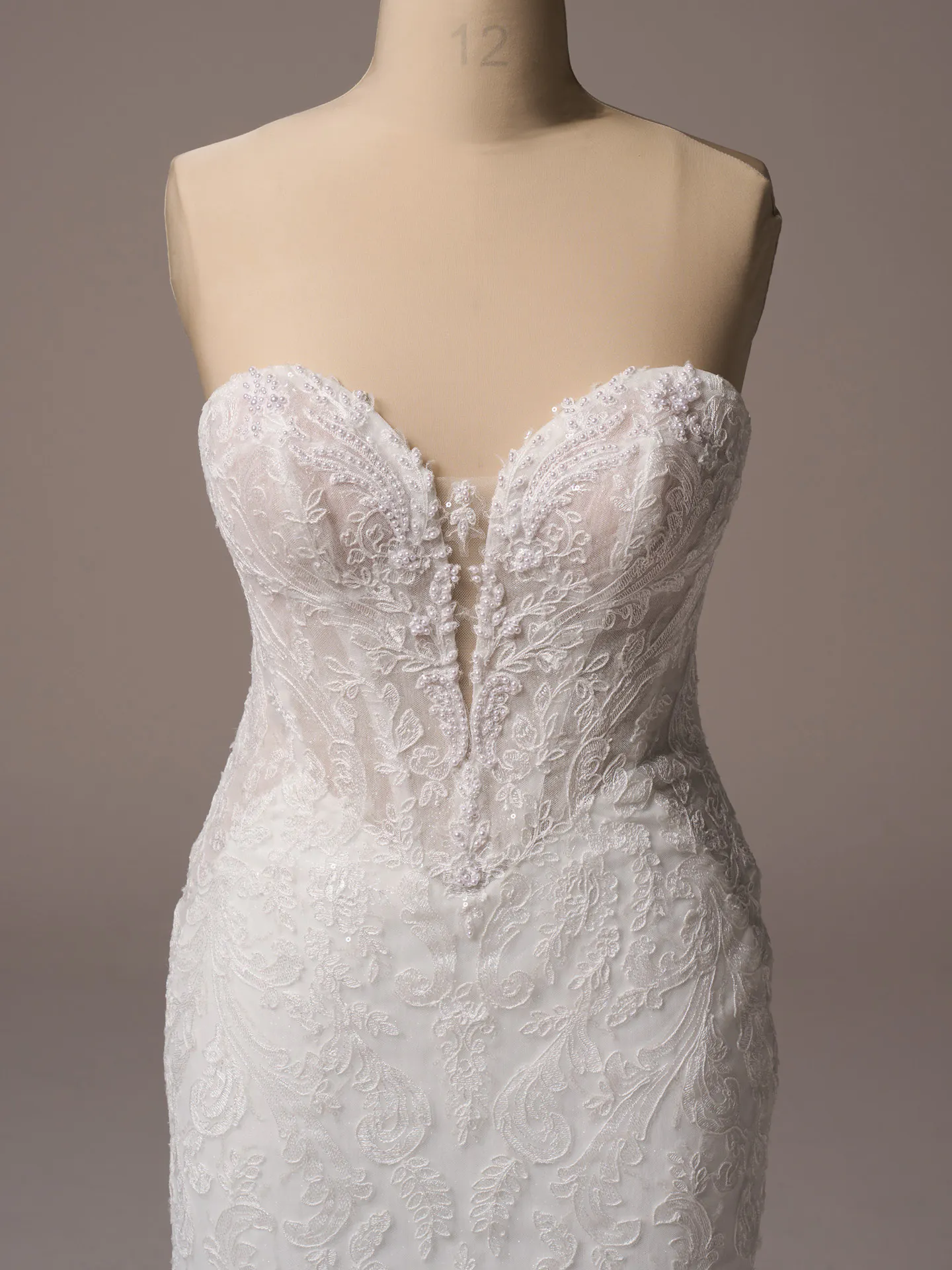 Sottero and Midgley Zareen front view lace scalloped mermaid bridal dress