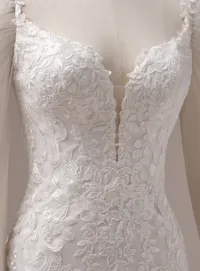 Rebecca Ingram Candice sequin lace mermaid wedding dress front view