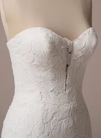Dakota boho lace mermaid bridal dress close-up view Maggie Sottero