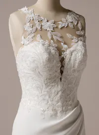 Maggie Sottero Florentina front view lace floral detail wedding dress