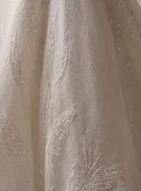 Sottero and Midgley Genevieve ballgown wedding dress front view in champagne tone tulle