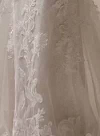 Sottero and Midgley Halle fabric glitter tulle texture with visible sparkle
