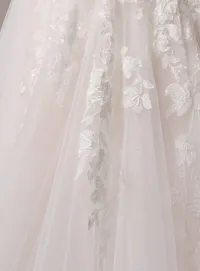 Rebecca Ingram Honor beaded floral A-line bridal gown details