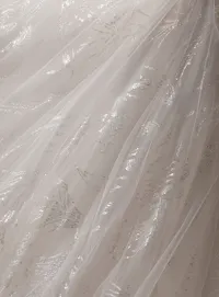Maggie Sottero Ireland patterned glitter tulle fabric texture detail