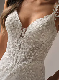 Rebecca Ingram Isabella front view textured lace mermaid wedding dress