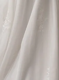 Rebecca Ingram Jude floral plunge lace A-line dress close-up