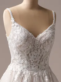 Maggie Sottero Juneau detachable bow accessory side detail