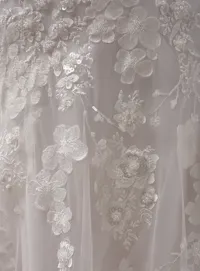 Maggie Sottero Liberty fabric plain tulle texture detail
