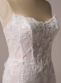 Maggie Sottero Meredith bodice lined lace detail close view