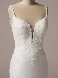 Rebecca Ingram Nova satin mermaid wedding gown front view
