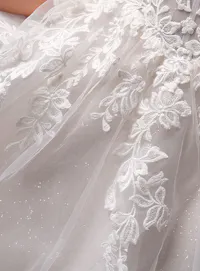Rebecca Ingram Paige sequin A-line dress with floral lace detail