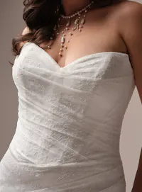Maggie Sottero Sasha bodice lined lace detail close view